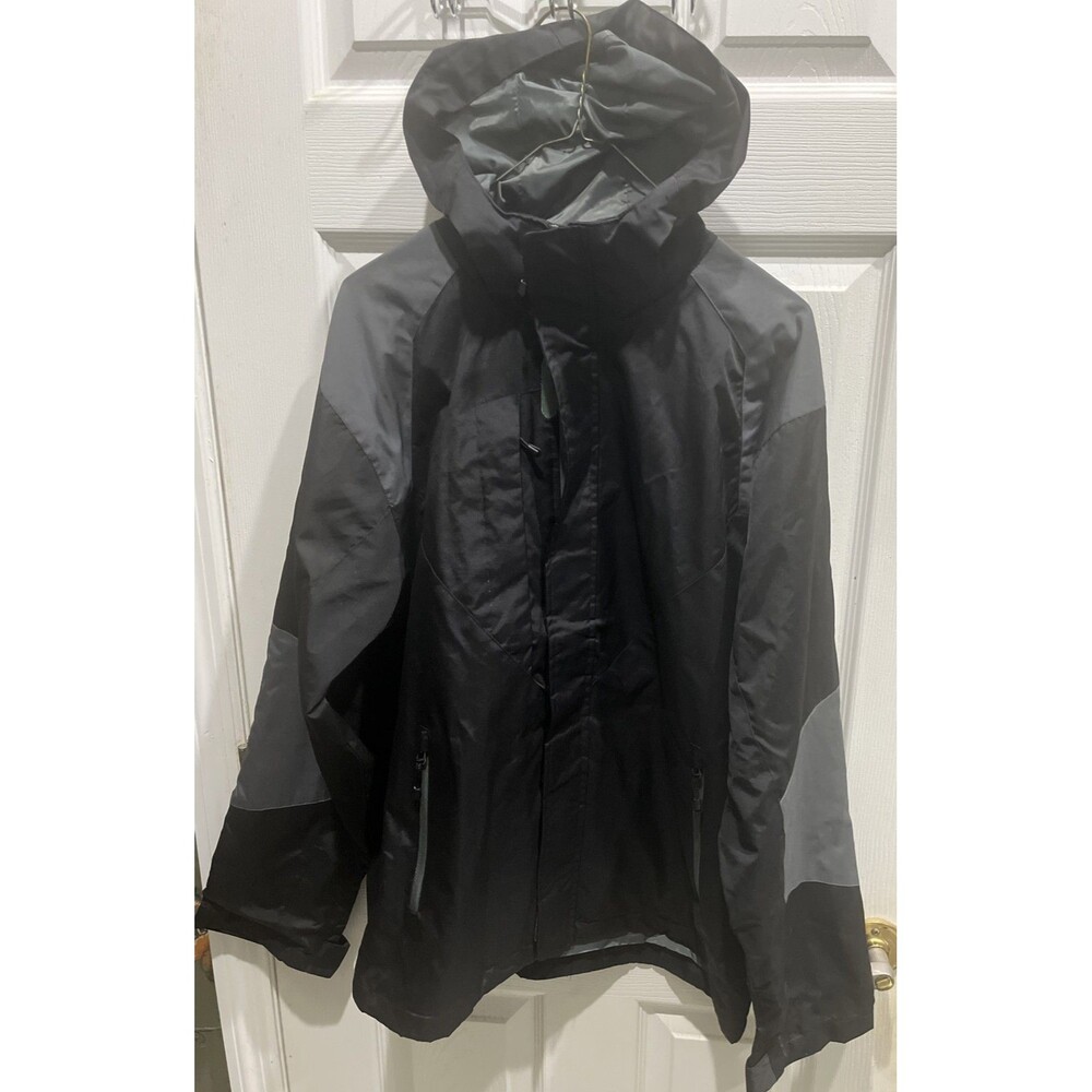 Tri Mountain Performance Black Hooded Jacket Mens SmallFull Zip Pocket 88051 New